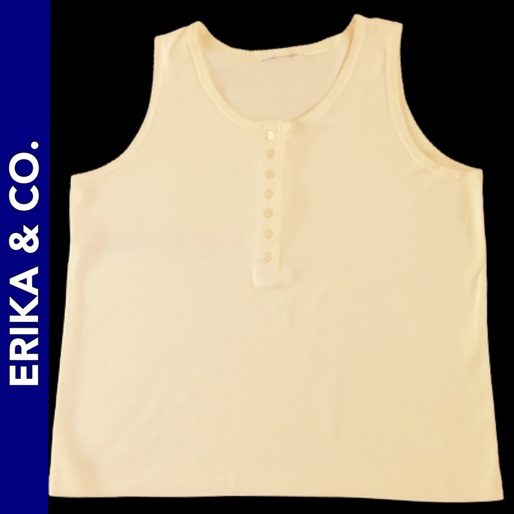 NEW Erika & Co. Tank Top - PALE YELLOW - Size XL